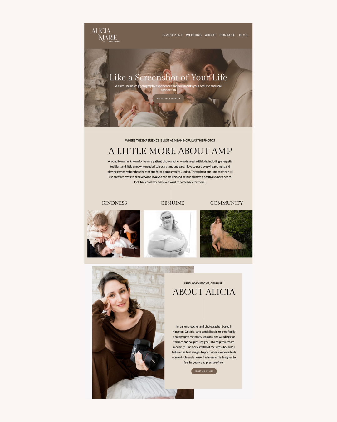 Photographer website.