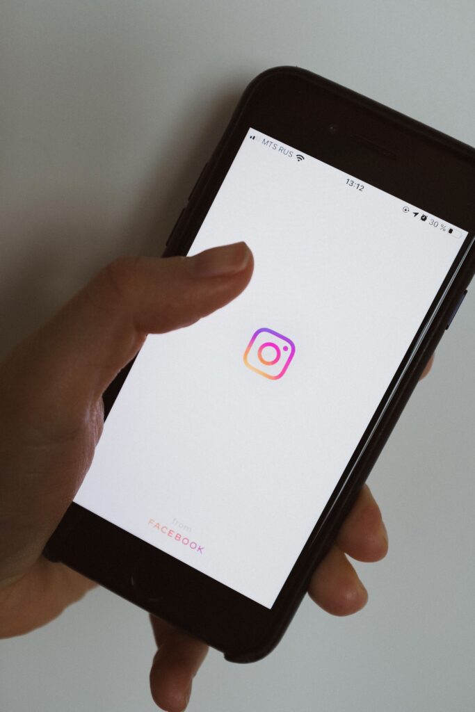 A picture of a phone with Instagram on the screen.